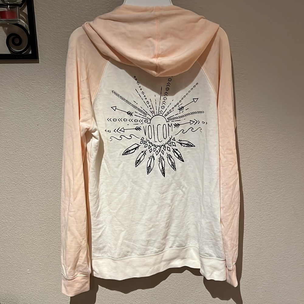 Volcom size small light peach hoodie. Great condition worn once. - Picture 2 of 3